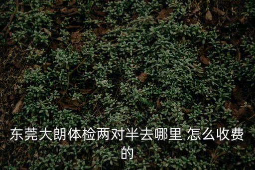 東莞大朗體檢兩對(duì)半去哪里 怎么收費(fèi)的