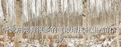 聽說東莞有很多的氣液增壓缸生產(chǎn)的廠家