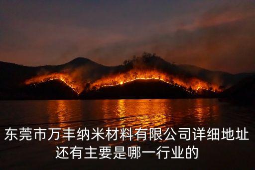 東莞市萬(wàn)豐納米材料有限公司詳細(xì)地址還有主要是哪一行業(yè)的
