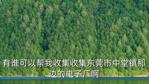 有誰可以幫我收集收集東莞市中堂鎮那邊的電子廠啊