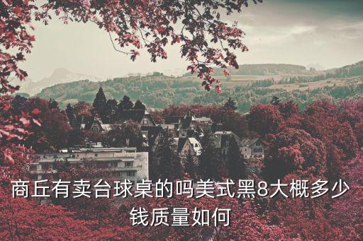 商丘有賣臺球桌的嗎美式黑8大概多少錢質量如何