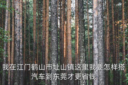 我在江門鶴山市址山鎮(zhèn)這里我要怎樣搭汽車到東莞才更省錢