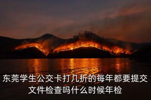 東莞學(xué)生公交卡打幾折的每年都要提交文件檢查嗎什么時候年檢