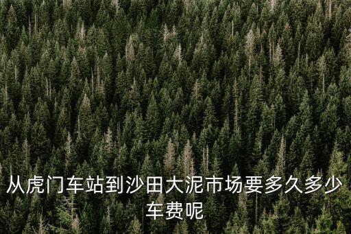 從虎門車站到沙田大泥市場要多久多少車費呢