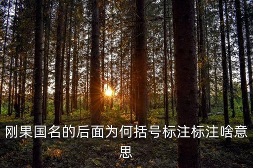 剛果國名的后面為何括號標注標注啥意思