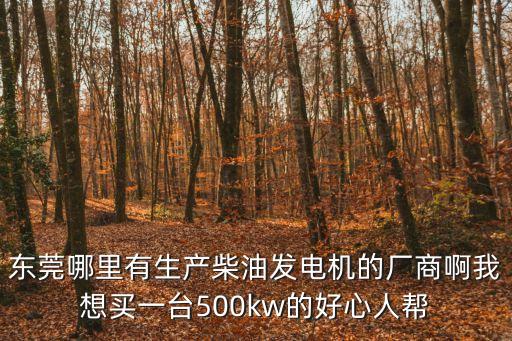 東莞哪里有生產(chǎn)柴油發(fā)電機(jī)的廠商啊我想買一臺(tái)500kw的好心人幫