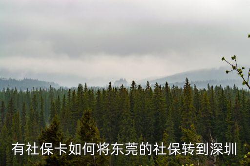 有社保卡如何將東莞的社保轉(zhuǎn)到深圳