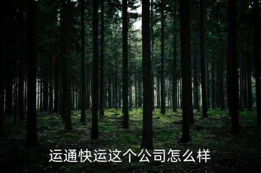 運通快運這個公司怎么樣
