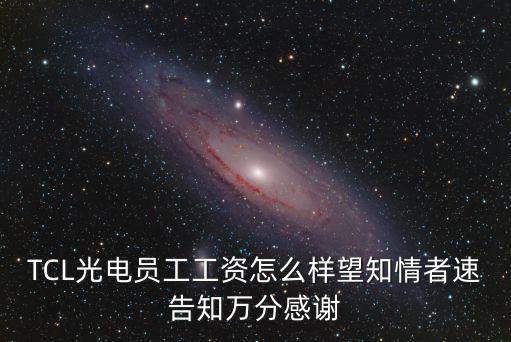 TCL光電員工工資怎么樣望知情者速告知萬分感謝