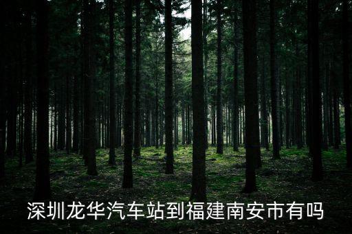 深圳龍華汽車站到福建南安市有嗎
