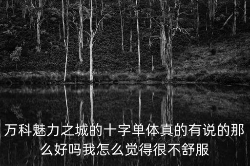 萬科魅力之城的十字單體真的有說的那么好嗎我怎么覺得很不舒服