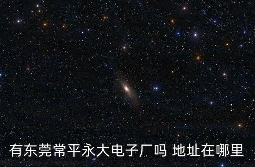 有東莞常平永大電子廠嗎 地址在哪里