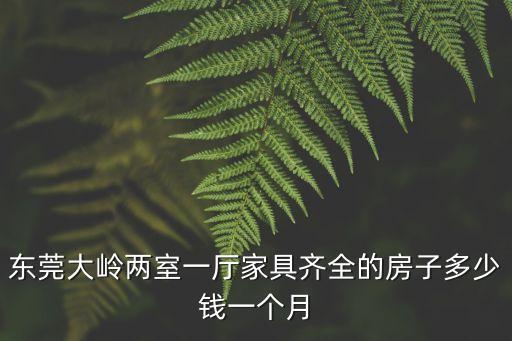 東莞大嶺兩室一廳家具齊全的房子多少錢一個月
