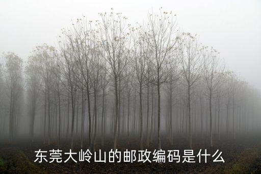 東莞大嶺山的郵政編碼是什么
