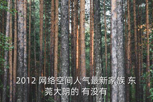 2012 網絡空間人氣最新家族 東莞大朗的 有沒有