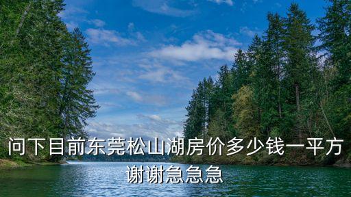 問下目前東莞松山湖房價多少錢一平方謝謝急急急