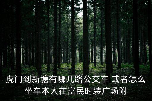 虎門到新塘有哪幾路公交車 或者怎么坐車本人在富民時裝廣場附