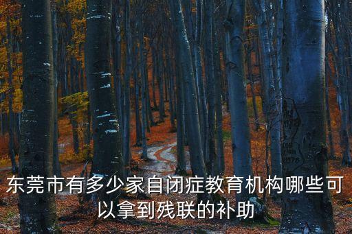 東莞市有多少家自閉癥教育機(jī)構(gòu)哪些可以拿到殘聯(lián)的補(bǔ)助