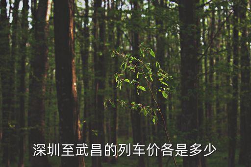 深圳至武昌的列車價各是多少