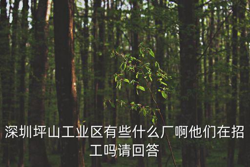 深圳坪山工業(yè)區(qū)有些什么廠啊他們在招工嗎請回答