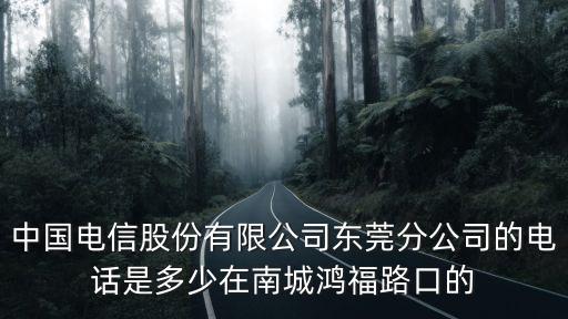 中國電信股份有限公司東莞分公司的電話是多少在南城鴻福路口的