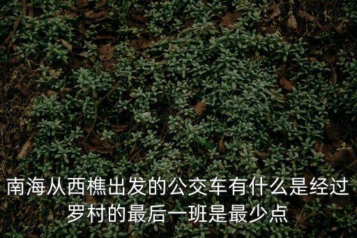 南海從西樵出發的公交車有什么是經過羅村的最后一班是最少點