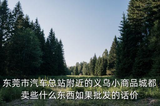 東莞市汽車總站附近的義烏小商品城都賣些什么東西如果批發的話價