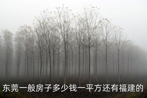 東莞一般房子多少錢一平方還有福建的