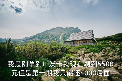 我是剛拿到廣發卡我現在刷到5500元但是第一期我只能還4000后面