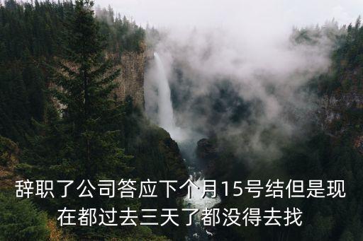 辭職了公司答應下個月15號結但是現(xiàn)在都過去三天了都沒得去找