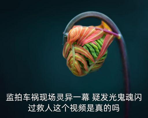 監拍車禍現場靈異一幕 疑發光鬼魂閃過救人這個視頻是真的嗎