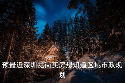 預最近深圳龍崗買房想知道區域市政規劃