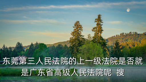 東莞第三人民法院的上一級法院是否就是廣東省高級人民法院呢  搜