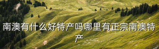 南澳有什么好特產嗎哪里有正宗南澳特產