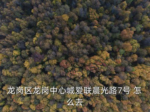 龍崗區(qū)龍崗中心城愛聯(lián)晨光路7號(hào) 怎么去