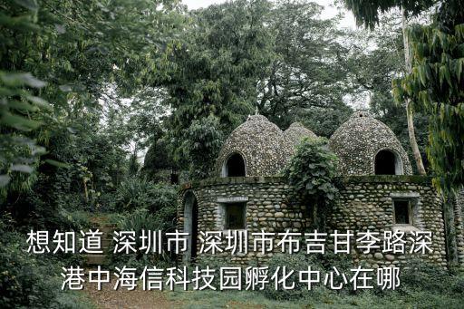 想知道 深圳市 深圳市布吉甘李路深港中海信科技園孵化中心在哪