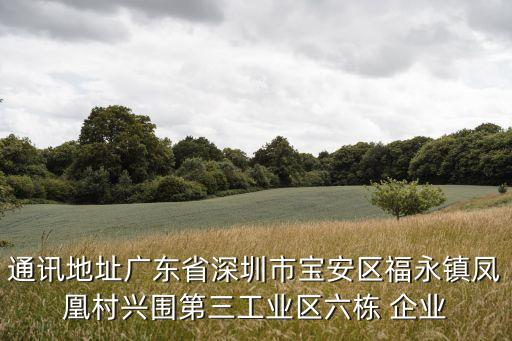 通訊地址廣東省深圳市寶安區福永鎮鳳凰村興圍第三工業區六棟 企業