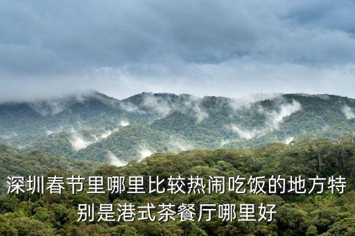 深圳春節(jié)里哪里比較熱鬧吃飯的地方特別是港式茶餐廳哪里好