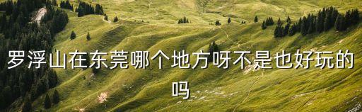 東莞銀瓶山與惠州羅浮山哪個好，惠州 東莞有哪些山可以爬的