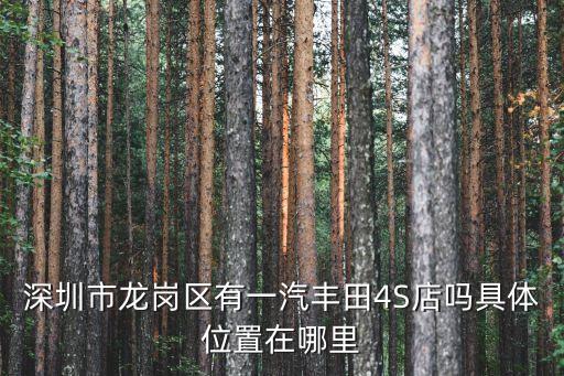 深圳市龍崗區(qū)有一汽豐田4S店嗎具體位置在哪里