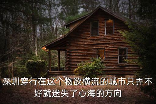深圳穿行在這個物欲橫流的城市只弄不好就迷失了心海的方向