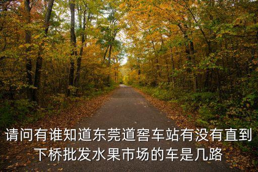 東莞路邊大車賣水果的，請問有誰知道東莞道窖車站有沒有直到下橋批發(fā)水果市場的車是幾路