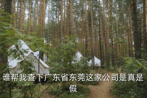 誰幫我查下廣東省東莞這家公司是真是假