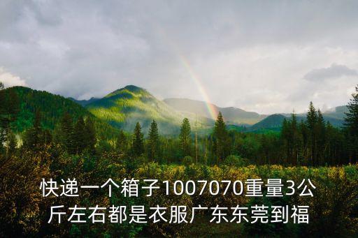 快遞一個箱子1007070重量3公斤左右都是衣服廣東東莞到福