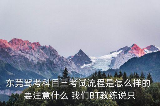 東莞駕考科目三考試流程是怎么樣的 要注意什么 我們BT教練說只