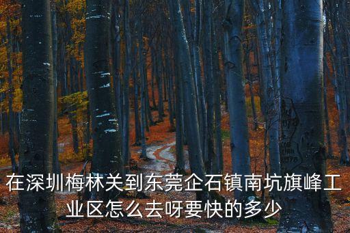 東莞企石到深圳梅林關(guān)，東莞石碣到深圳梅林全程搞速的費(fèi)用多少