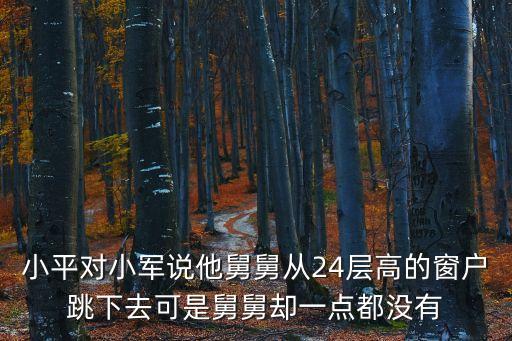 小平對小軍說他舅舅從24層高的窗戶跳下去可是舅舅卻一點都沒有