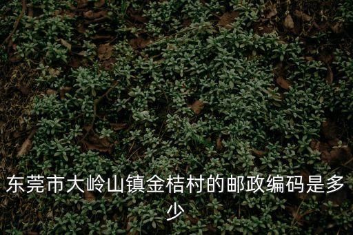 東莞市大嶺山鎮金桔村的郵政編碼是多少