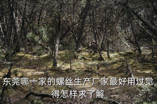 東莞最大螺絲廠排名，東莞CD紋螺絲廠哪家好性價比怎么樣