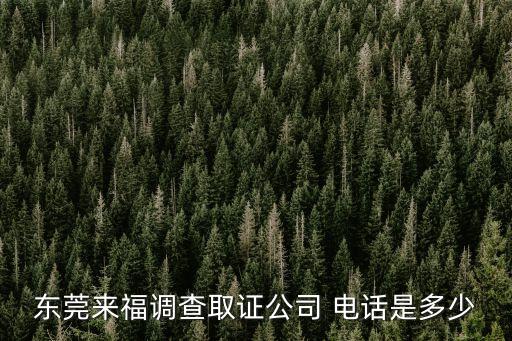 東莞來福調查取證公司 電話是多少